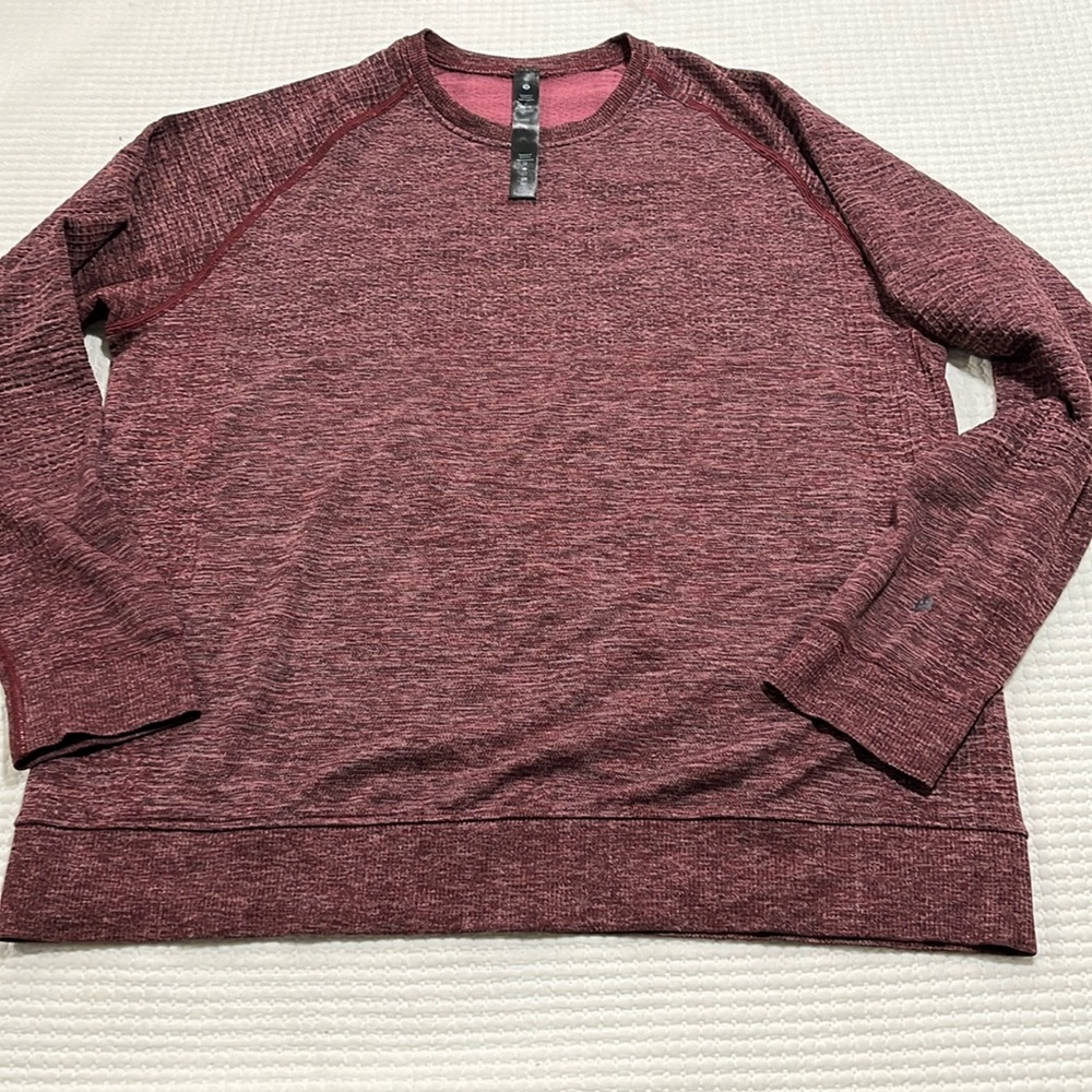 Lululemon Live in Practice Long Sleeve T Shirt Athletic Stretch Mens XL burgundy
